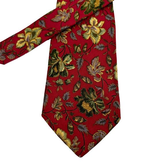 BROOKS BROTHERS MEN'S TIE RED/FLORAL - Picture 3 of 7